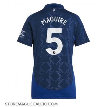 Manchester United Harry Maguire #5 Maglia Gara Trasferta Repliche 2024-25 Donna Maniche Corte
